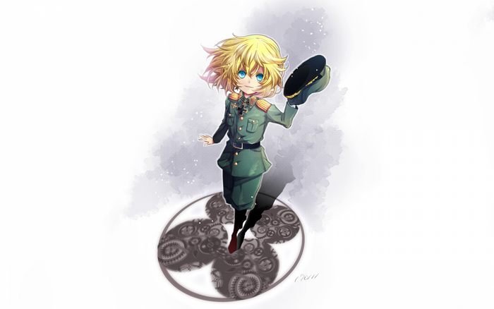 Tanya Degurechaff from Youjo Senki holding a hat