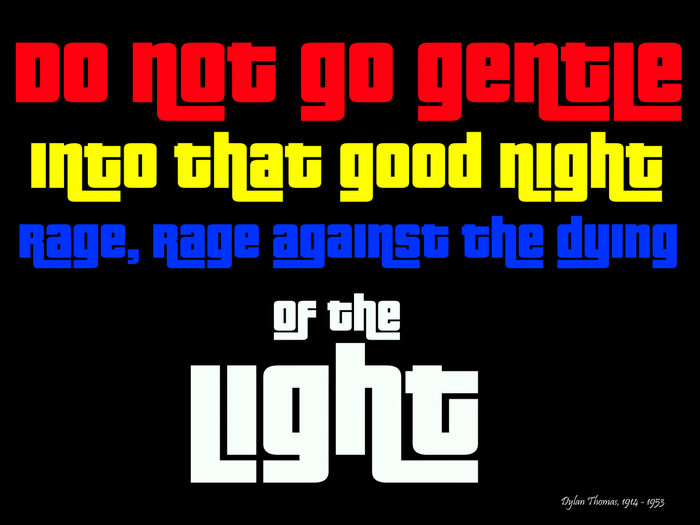 Dylan Thomas poem typography
