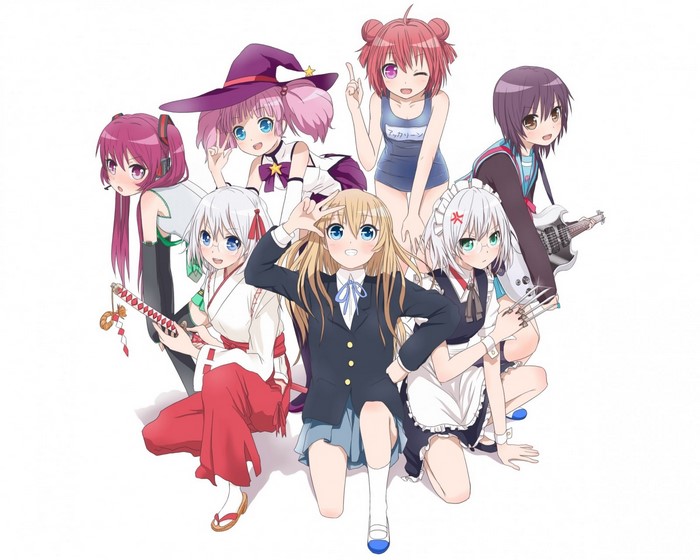 Group of anime girls from Yuru Yuri