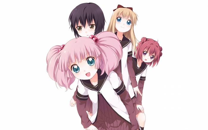 Yuru Yuri characters Akaza Akari, Kyoko Toshino, Yoshikawa Chinatsu, Funami Yui