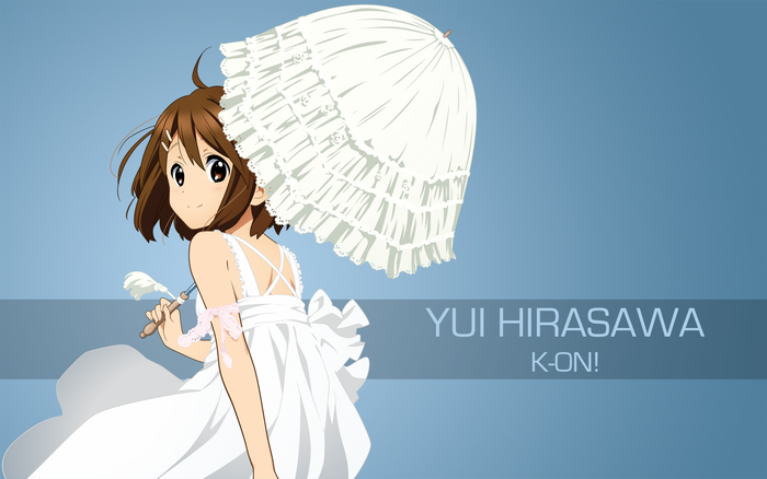 Yui Hirasawa from K-ON! holding a parasol