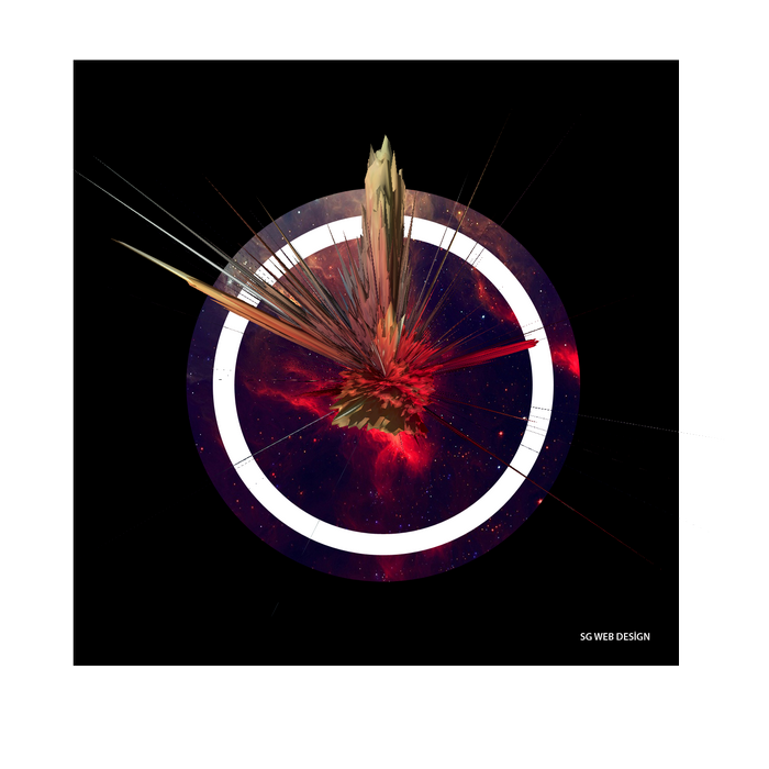 Abstract digital art with cosmic background