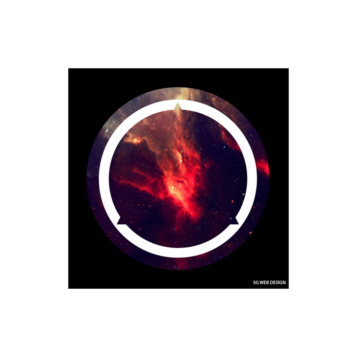 Circle with nebula and SG WEB DESIGN logo