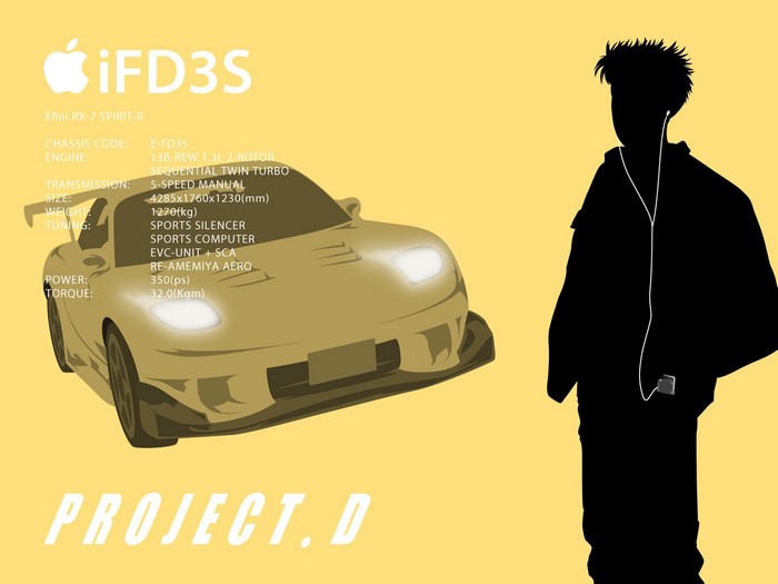 Mazda RX-7 FD3S Project D illustration