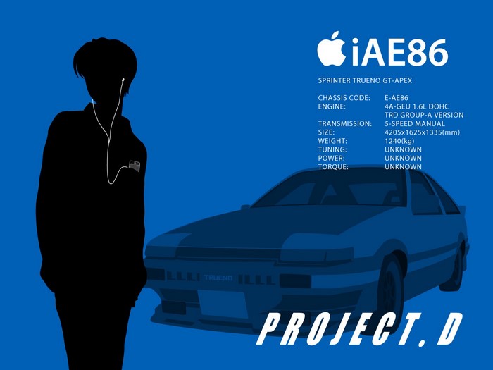 Takumi Fujiwara from Initial D with AE86