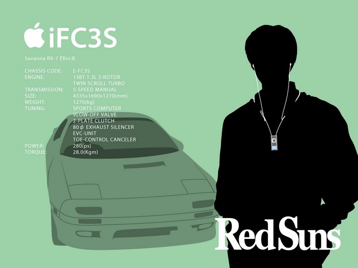 Mazda Savanna RX-7 Efini III car specs with Red Suns logo