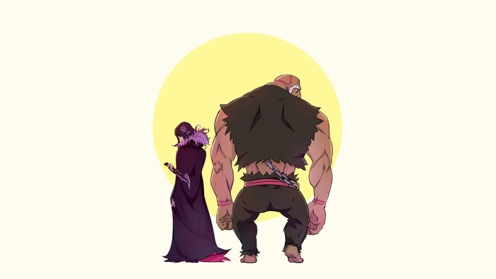 Elsa Granhierth and a large man from Re:Zero