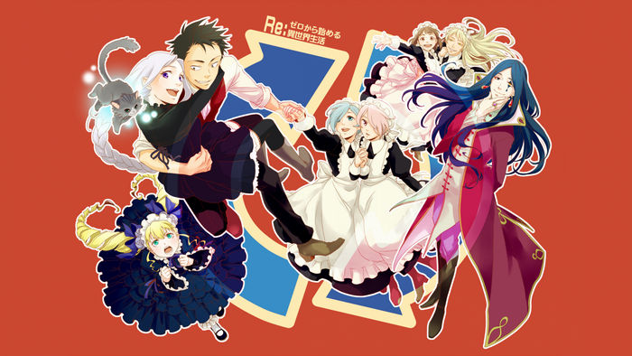 Re Zero Characters in Colorful Dynamic Pose