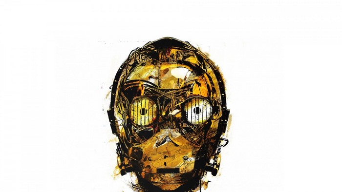 Illustration of C-3PO's head from Star Wars