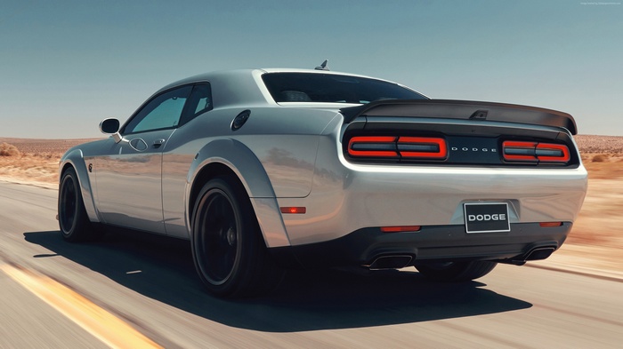 4K Dodge Challenger SRT Hellcat on a road