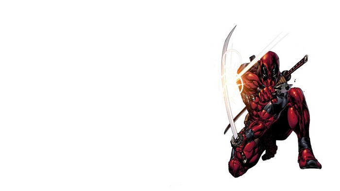 Deadpool from Marvel Comics with swords and gun