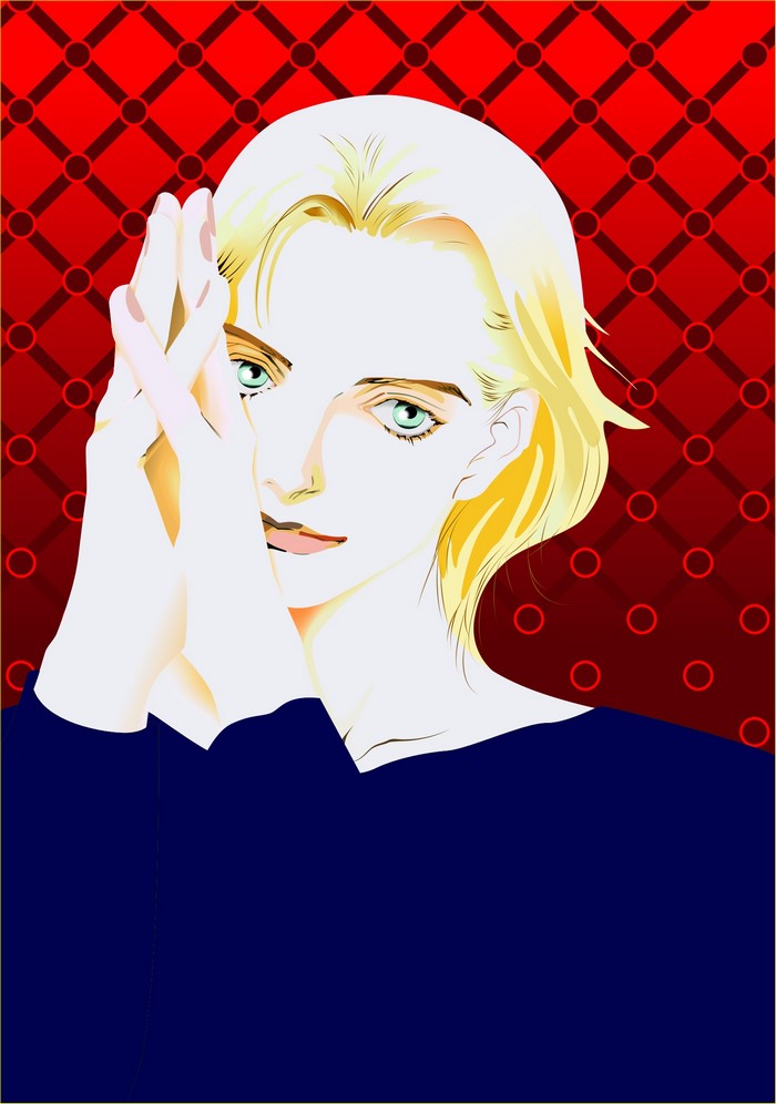 Illustration of a person with blonde hair