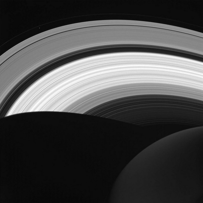 Saturn's rings seen from space