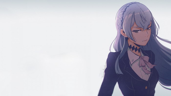 Kiznaiver anime girl with long blue hair