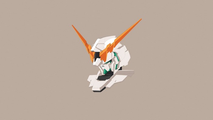 RX 0 Unicorn Gundam Minimalist Illustration