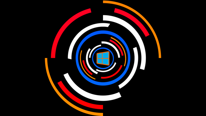 Windows 10 logo with abstract circular design