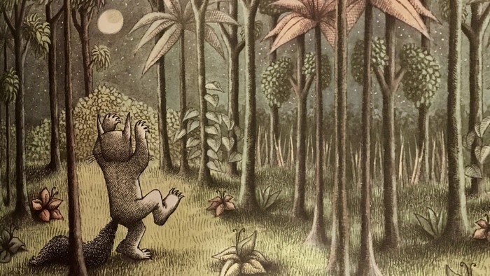 A creature in a forest at night