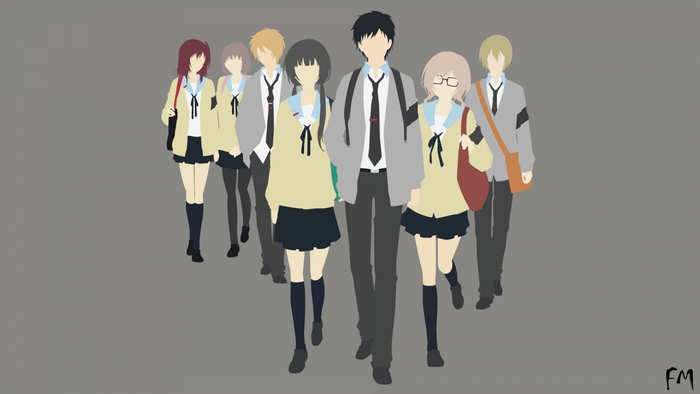 Characters from ReLIFE walking together