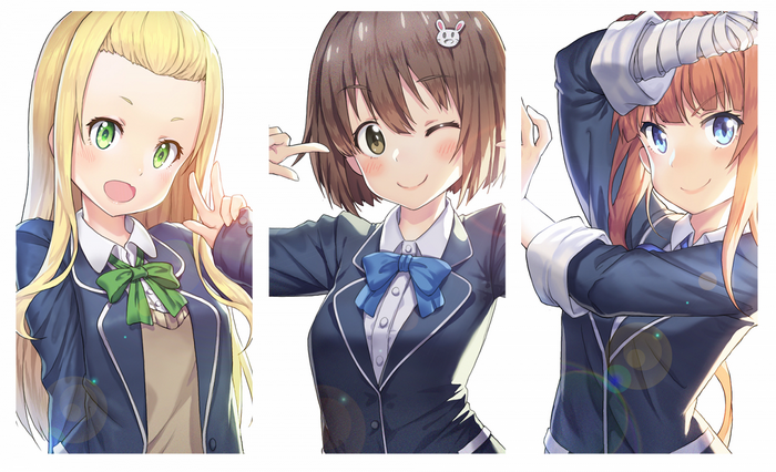 Anime girls in school uniforms, Kono Bijutsubu ni wa Mondai ga Aru