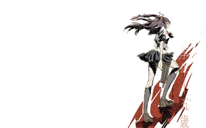 Makina Hoshimura from Shikabane Hime with a gun