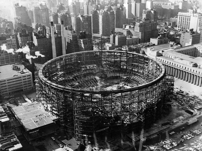 Madison Square Garden construction in New York City