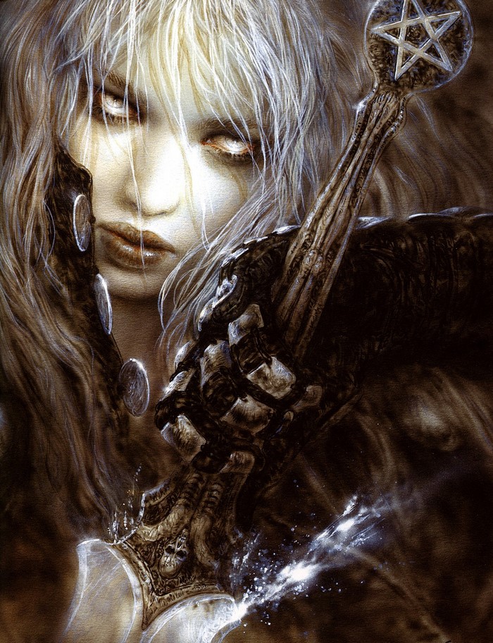 Luis Royo's Dark Fantasy Woman Warrior with Sword