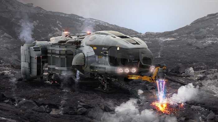Star Citizen 4K screenshot of mining ship