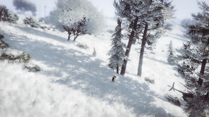 Grand Theft Auto V winter scene with helicopter
