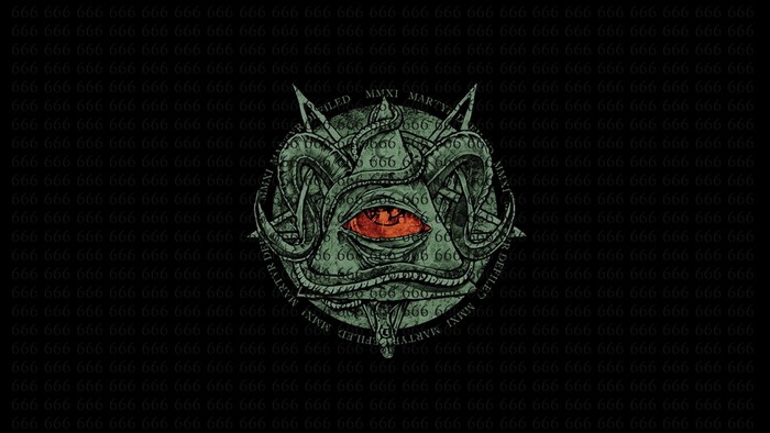 Dark Illustrative All Seeing Eye with Red Iris