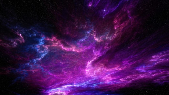 Vibrant Purple and Blue Nebula in Outer Space