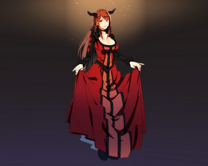 Maoyuu Maou Yuusha Demon Queen in Red Dress