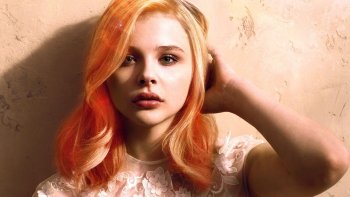 Chloe Grace Moretz with orange and blonde hair