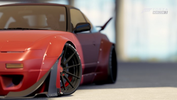 Red Nissan 240SX Widebody Sports Car in Forza Horizon 3