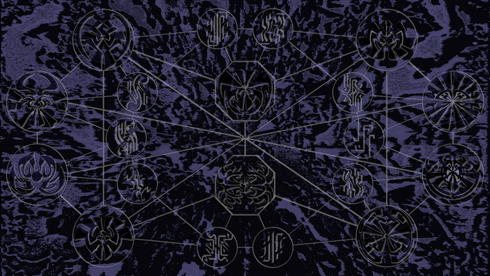 Stormlight Archive symbols in a network pattern