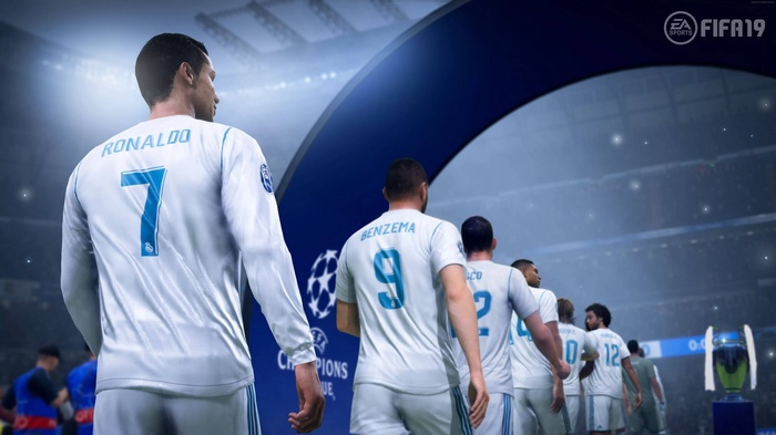 Cristiano Ronaldo and teammates from FIFA 19