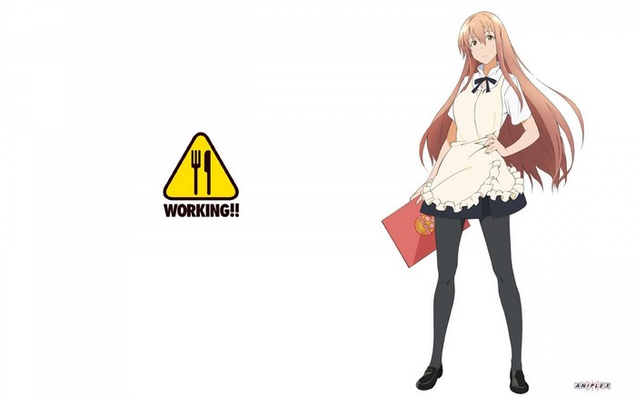 Anime girl from Working!! holding a menu