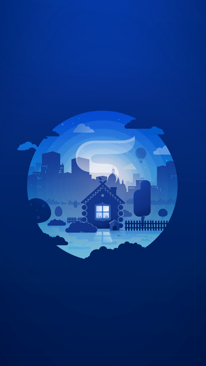 Illustration of a miniature world inside a sphere