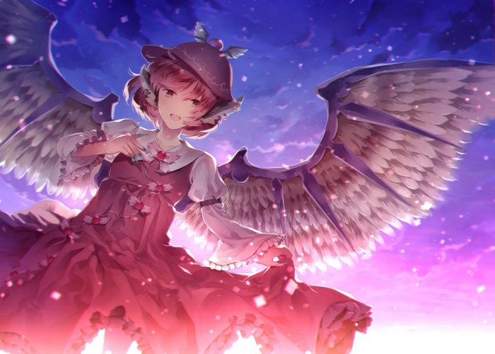Mystia Lorelei from Touhou with wings