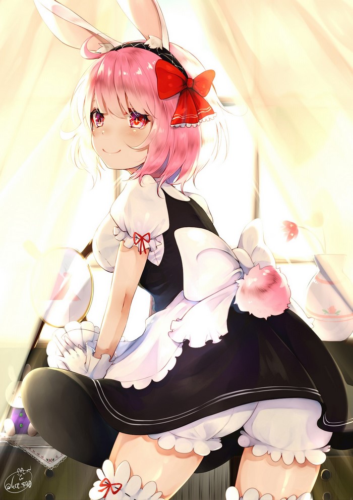 Mystia Lorelei from Touhou in a maid outfit