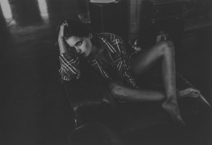 Abbey Lee Kershaw in monochrome photography