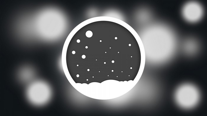 Monochrome circle with dots and bokeh background