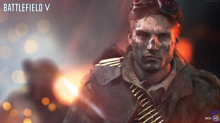 Battlefield V soldier with dirt on face