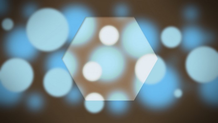 Bokeh circles and hexagon shape with light