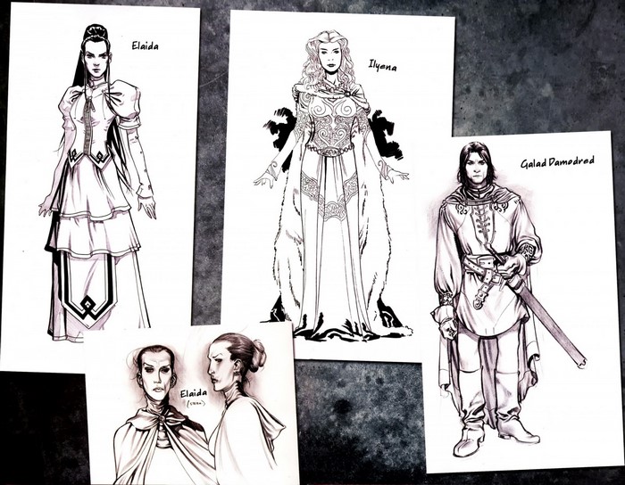 Concept art of characters from The Wheel of Time