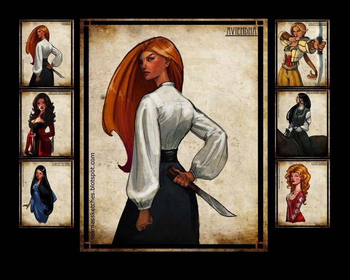 Aviendha and Wheel of Time Female Characters Illustration