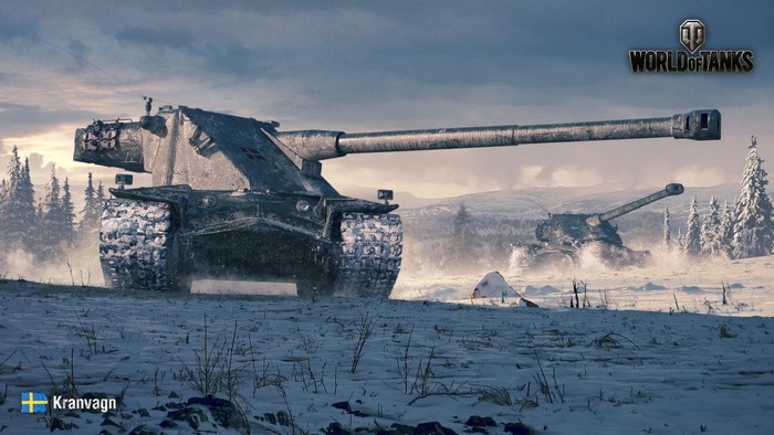 Kranvagn tank from World of Tanks in winter