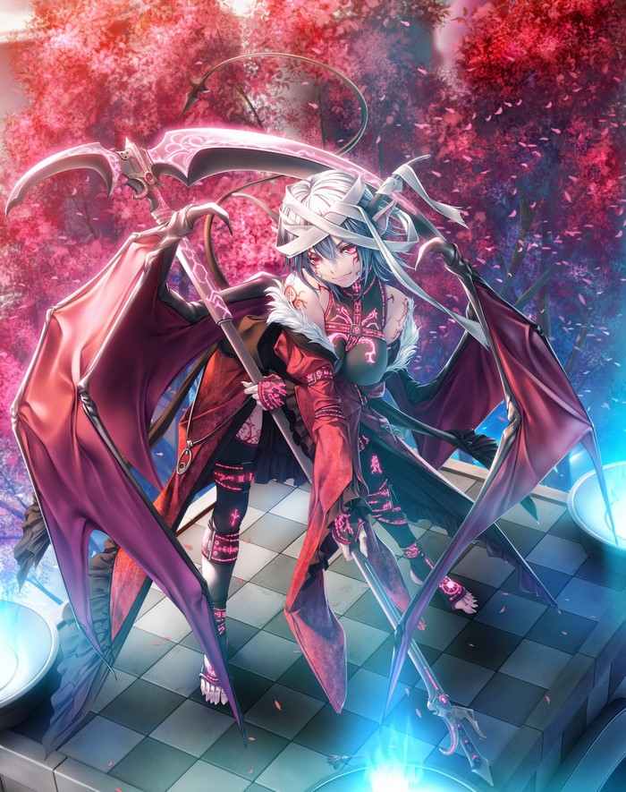 Anime girl with wings and scythe