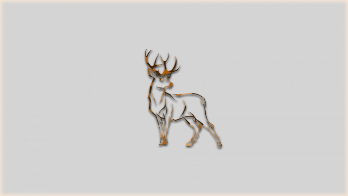 Illustration of a deer with orange and brown stripes