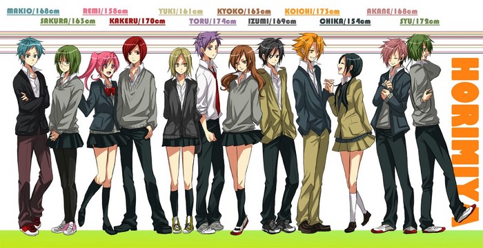 Horimiya Character Team Height Comparison
