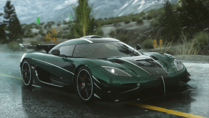 Koenigsegg Agera RS on a wet road